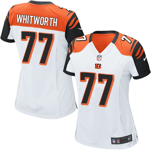 Women's Limited Andrew Whitworth Nike Jersey White Road - #77 NFL Cincinnati Bengals